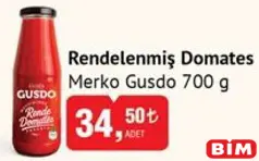 MERKO GUSDO RENDELENMİŞ DOMATES 700 G fiyat ve kampanya bilgisi